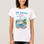 Funny Island Cruise Ship Wedding Anniversary T-Shirt<br><div class="desc">Get ready to set sail in style with the Tropical Island Cruise Ship Funny Shirt. This hilarious shirt is perfect for anyone celebrating their wedding anniversary on a cruise trip. With its playful "Oh Ship! It's My Anniversary Trip" slogan, you can customise this shirt by adding your age, cruise location,...</div>
