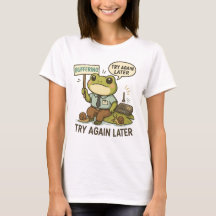 Funny IT Frog T-Shirt - "Buffering" Tech Support 