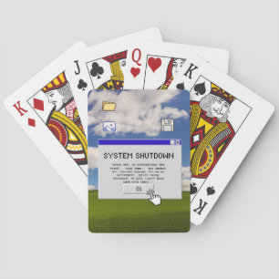 Funny IT Retirement Game Night System Shutdown Playing Cards