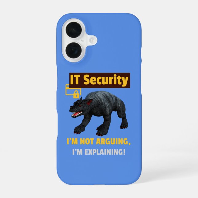 Funny IT Security Explaining Tech Humour Design iPhone 16 Case (Back)