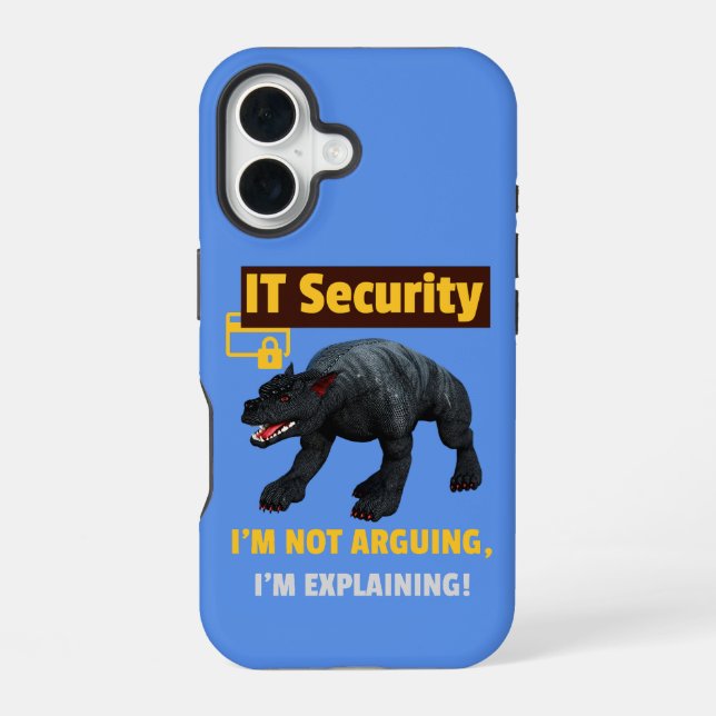 Funny IT Security Explaining Tech Humour Design iPhone 16 Case (Back)
