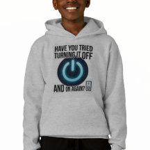 Funny IT Tech Support Turning It Off White Hoodie
