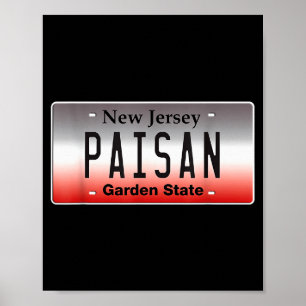 Funny Italian American Flag Paisan Nj New Jersey C Poster