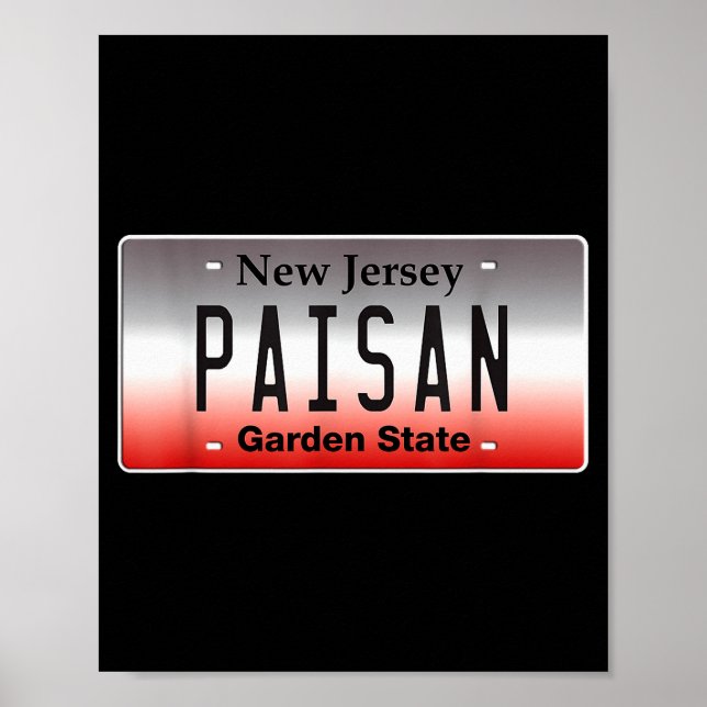 Funny Italian American Flag Paisan Nj New Jersey C Poster (Front)