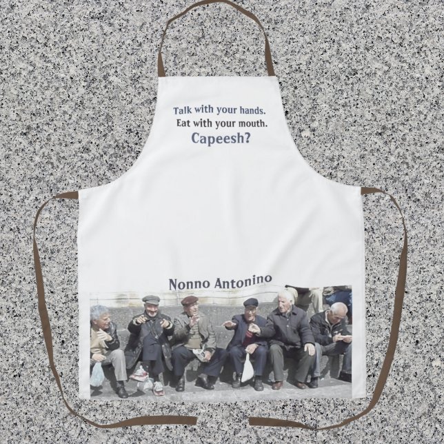 Funny Italian Apron Talk With Your Hands (Talk with your hands.
Eat with your mouth.
CAPEESH?)