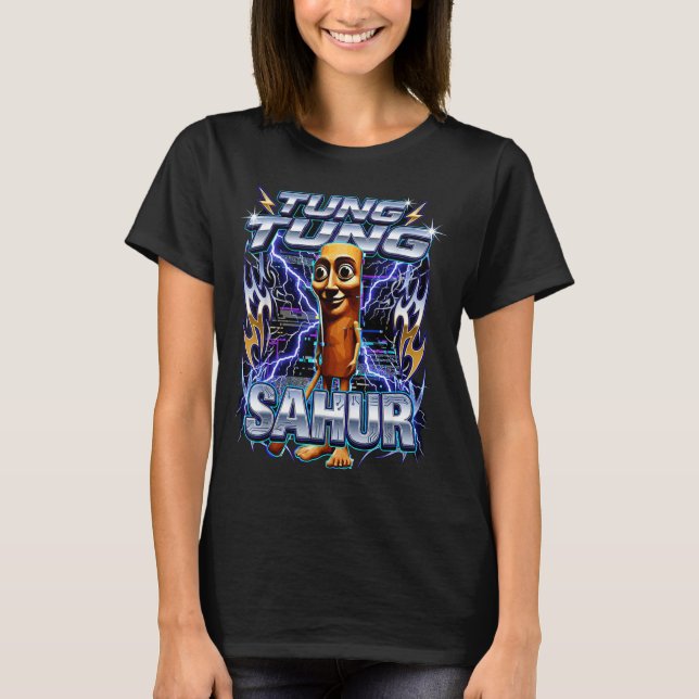 Funny Italian Brainrot Tung Tung Tung Sahur  T-Shirt (Front)