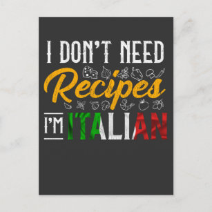 Funny Italian Cook Gift Culinary Kitchen Humour Postcard