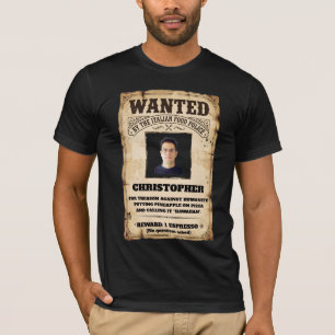 Funny Italian Food Police Wanted Poster Custom Pho T-Shirt