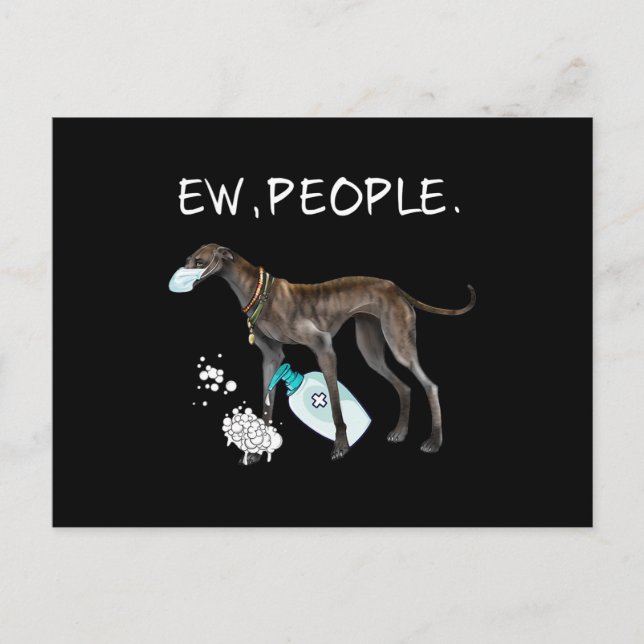 Funny Italian Greyhound Ew People Dog Lover Gift Announcement Postcard (Front)