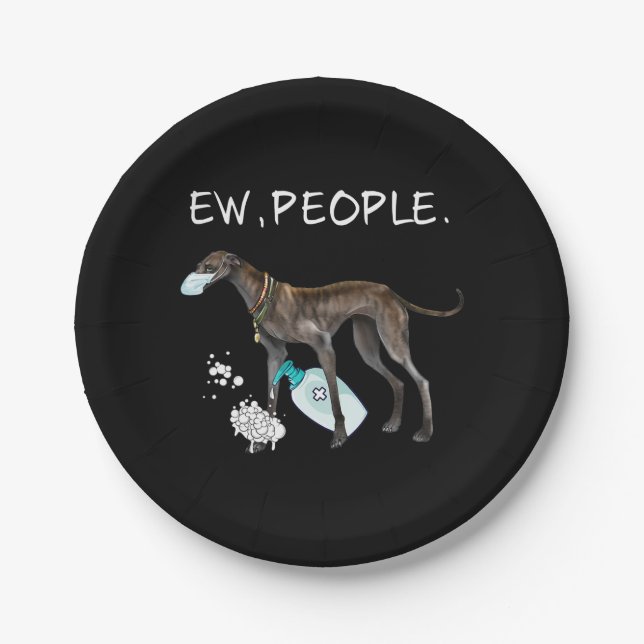 funny italian greyhound ew people dog lover gift paper plate (Front)