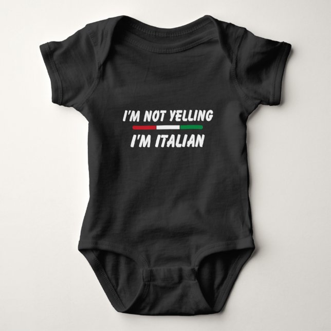 Funny Italian Joke, Italian American Family Baby Bodysuit (Front)