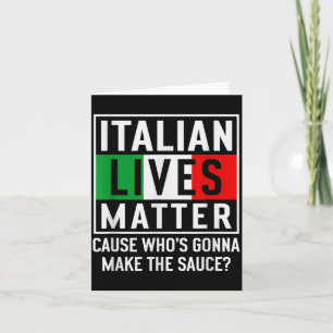 Funny Italian Lives Cook Novelty Gift Italy Flag Card