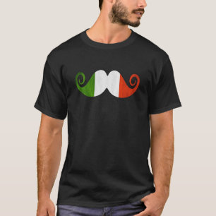FUNNY ITALIAN MUSTACHE T-SHIRT Pride of Italy Flag