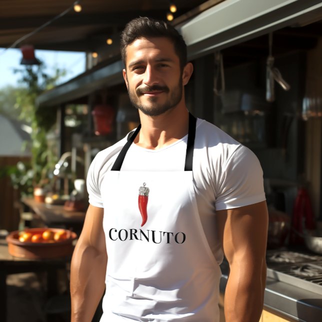 Funny Italian Red Horn Pendant Apron (Creator Uploaded)