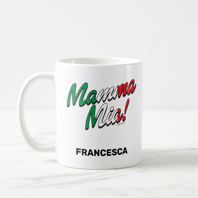 Funny Italian Saying Mamma Mia! Mug (Left)