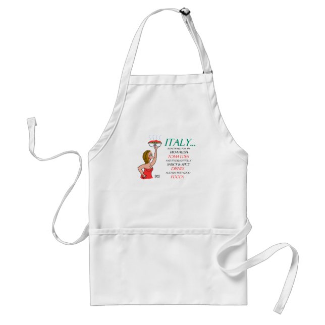 Funny Italian Women and Food of Italy Cartoon Art Standard Apron (Front)