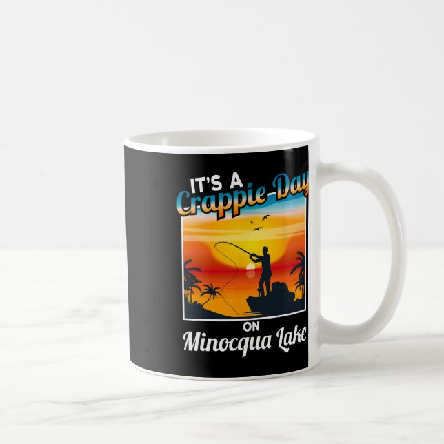 Funny It's A Crappie Day On Minocqua Lake  Coffee Mug (Right)