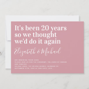 Funny It's Been 20 Years Vow Renewal Invitation