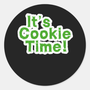 Funny Its Cookie Time Scouts Girl Kids Scouting Mo Classic Round Sticker