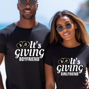 Funny It's Giving Boyfriend Couples Valentine T-Shirt