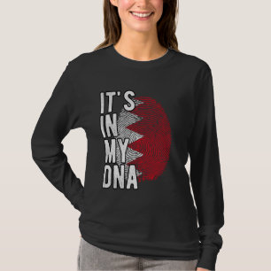 Funny it's in my DNA Bahrain flag Fingerprint T-Shirt