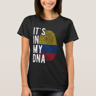 Funny it's in my DNA Colombia flag Fingerprint T-Shirt