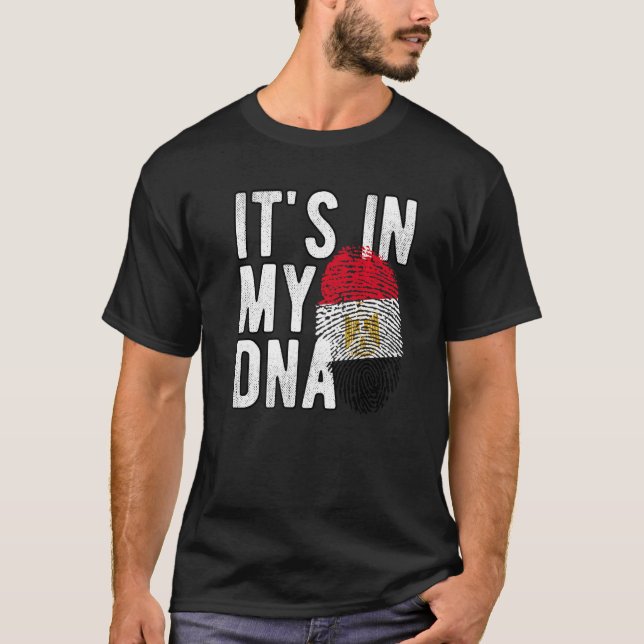 Funny it's in my DNA Egypt flag Fingerprint Premiu T-Shirt (Front)