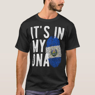Funny it's in my DNA El Salvador flag Fingerprint T-Shirt