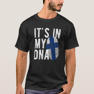 Funny it's in my DNA Finland flag Fingerprint Prem T-Shirt