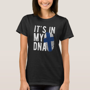Funny it's in my DNA Finland flag Fingerprint Prem T-Shirt