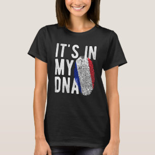 Funny it's in my DNA France flag Fingerprint T-Shirt