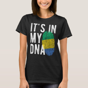 Funny it's in my DNA Gabon flag Fingerprint T-Shirt