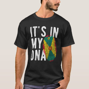 Funny it's in my DNA Grenada flag Fingerprint T-Shirt