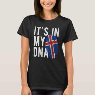 Funny it's in my DNA Iceland flag Fingerprint T-Shirt