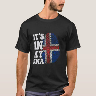 Funny it's in my DNA Iceland flag Fingerprint T-Shirt