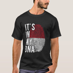 Funny it's in my DNA Indonesia flag Fingerprint T-Shirt