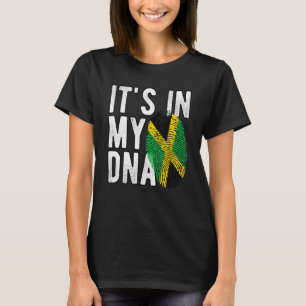 Funny it's in my DNA Jamaica flag Fingerprint T-Shirt