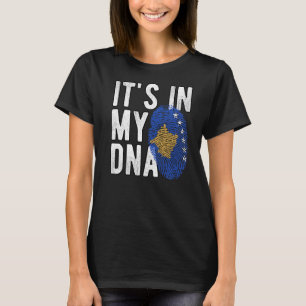 Funny it's in my DNA Kosovo flag Fingerprint Premi T-Shirt