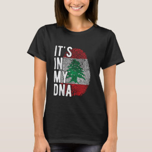 Funny it's in my DNA Lebanon flag Fingerprint T-Shirt
