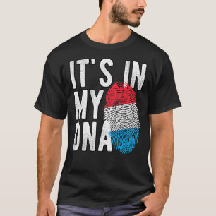 Funny it's in my DNA Luxembourg flag Fingerprint T-Shirt