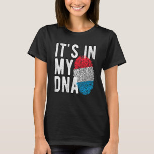 Funny it's in my DNA Luxembourg flag Fingerprint T-Shirt