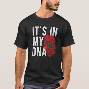 Funny it's in my DNA Morocco flag Fingerprint Prem T-Shirt