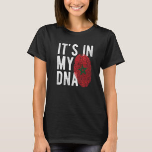 Funny it's in my DNA Morocco flag Fingerprint Prem T-Shirt