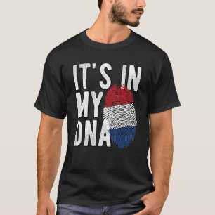 Funny it's in my DNA Netherlands flag Fingerprint T-Shirt
