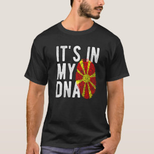 Funny it's in my DNA North Macedonia flag Fingerpr T-Shirt