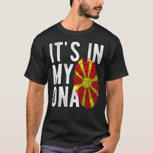 Funny it's in my DNA North Macedonia flag Fingerpr T-Shirt