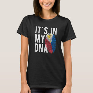 Funny it's in my DNA Philippines flag Fingerprint  T-Shirt