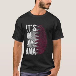 Funny it's in my DNA Qatar flag Fingerprint T-Shirt