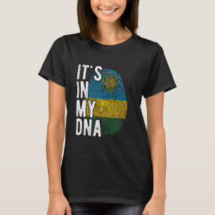 Funny it's in my DNA Rwanda flag Fingerprint T-Shirt