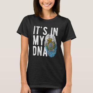 Funny it's in my DNA San Marino flag Fingerprint T-Shirt
